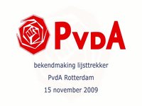 Bekendmaking lijsttrekker PvdA Rotterdam