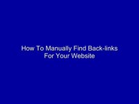 How To Manually Find Back-links For Your Website