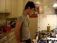 Cooking steaks for my sisters