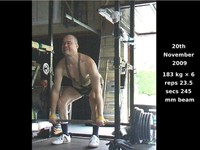 183 kg × 6 reps, sumoman