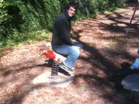 Rusted Metal Spring-Loaded Rocking Horse of Doom