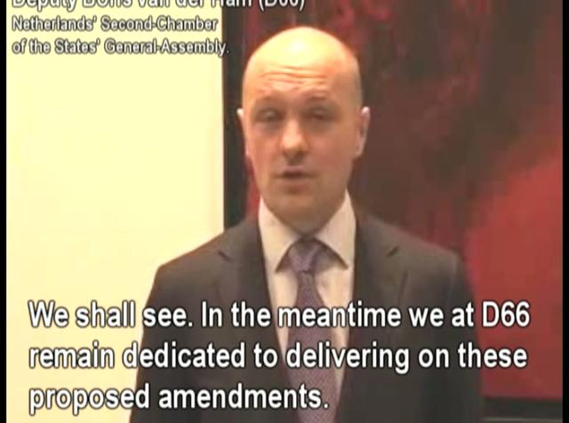 Dutch Democrats 66 parliamentarian, Boris van der Ham MP, proposes amendments to Netherlands cannabis laws; Sept,2009