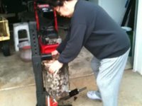 Grandma Susan Splits Logs