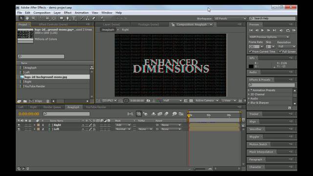Basic Stereoscopic 3d After Effects Tutorial Part 1
