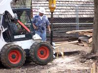 Digging the pier holes for the Howard cabin