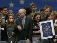 President Van Rompuy with Dutch students