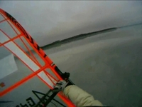 Winter windsurfing inside look (helmet camera)