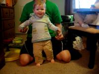 Faith takes some of her first steps