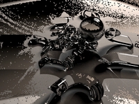Glass breaking with caustics effect