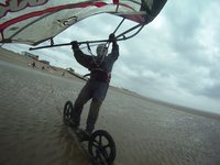 GoPro HD Mounted on a Kitewing, filming Dirtsurfer rider.