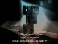 3d simulation of Dynamic Sculpture 0.2 proposal for Ars Electronica 2009