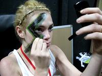 uffie & steve aoki getting ready for seoul korea show winter 08