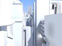 Camera Sweep through scifi city.