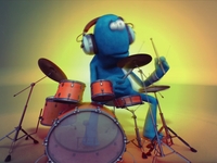 Drongo plays the drums!