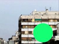 anochecer con círculo verde I