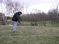 Hitting some foam practice balls