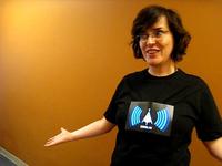 Nora Young tests the Wi-Fi Detector Shirt
