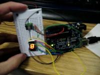 arduino + memsic 2125 accelerometer + 7 segment led display
