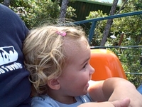 Ella on Goofy Barnstormer Coaster