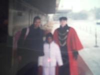 Asiatic black family travels to Beijing China